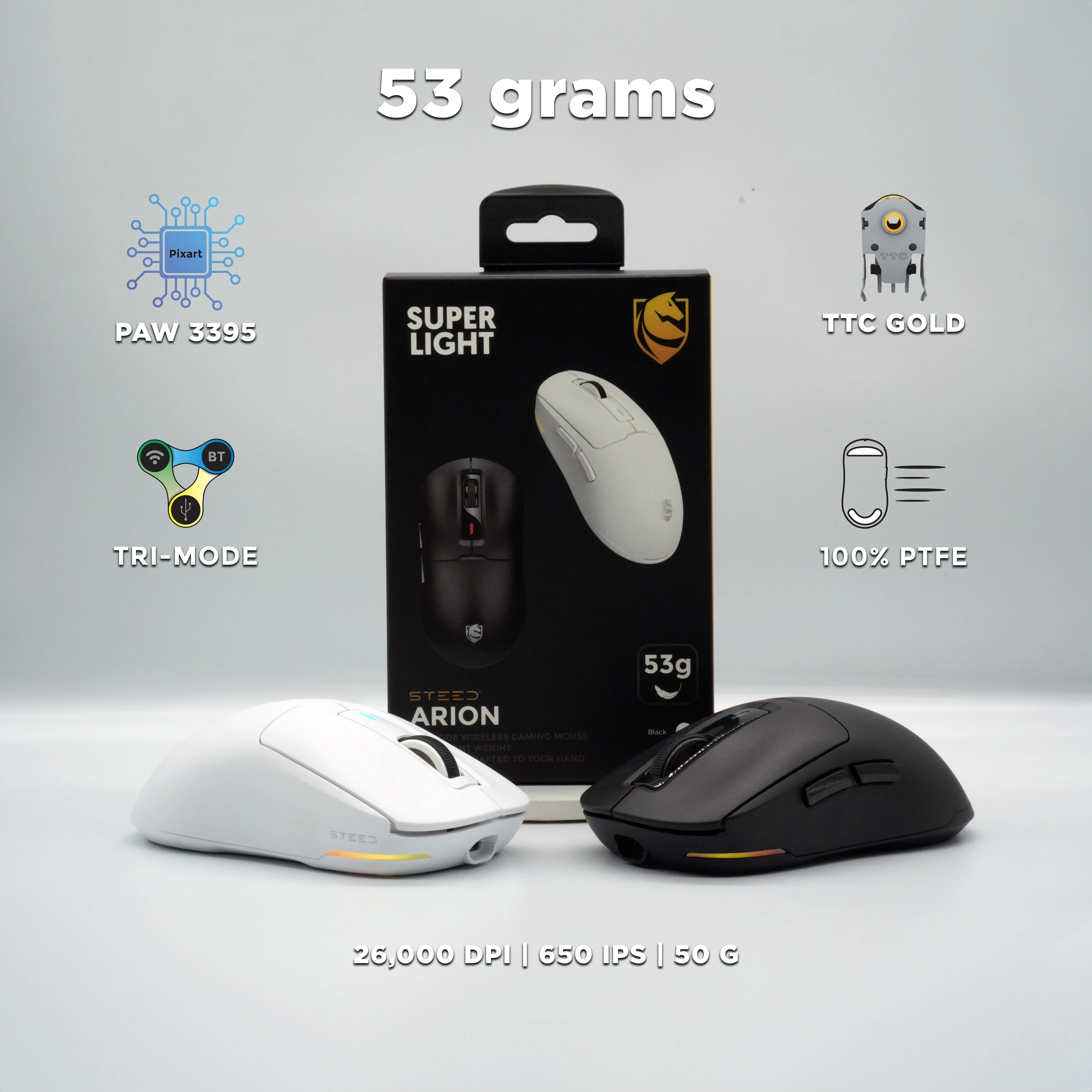 ARION Superlight TRI-Mode Gaming Mouse - Image 7
